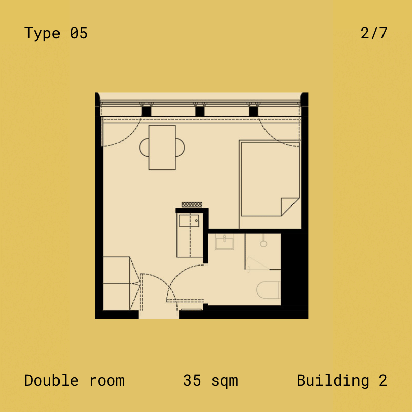 Student Housing double room floorplan