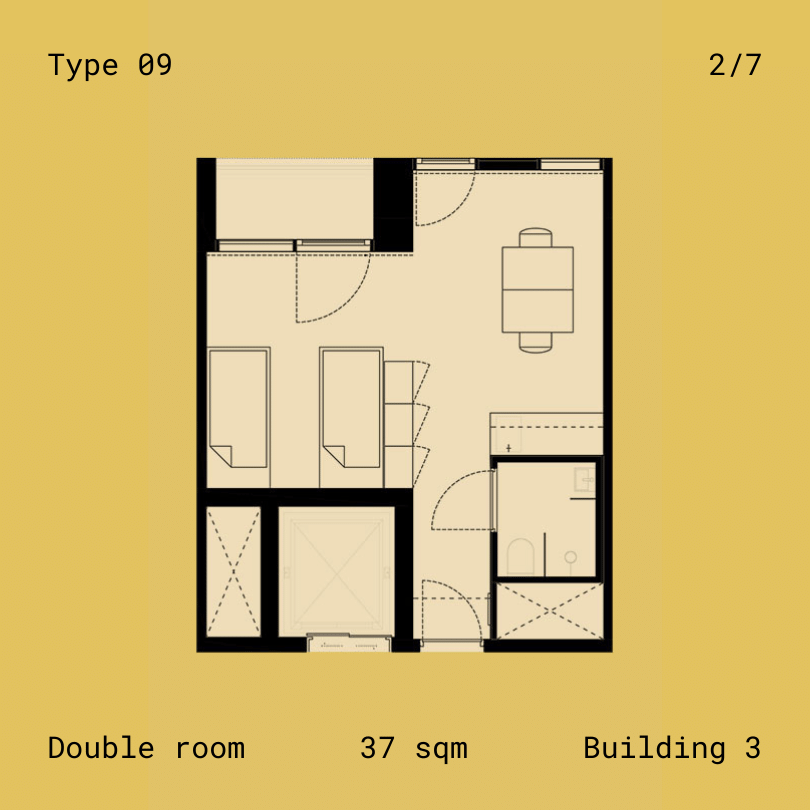 Student Housing double room floor plan
