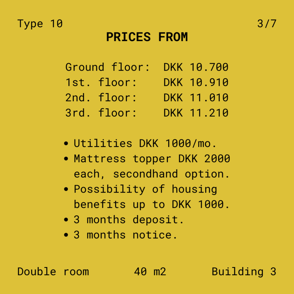 Student Housing double room prices